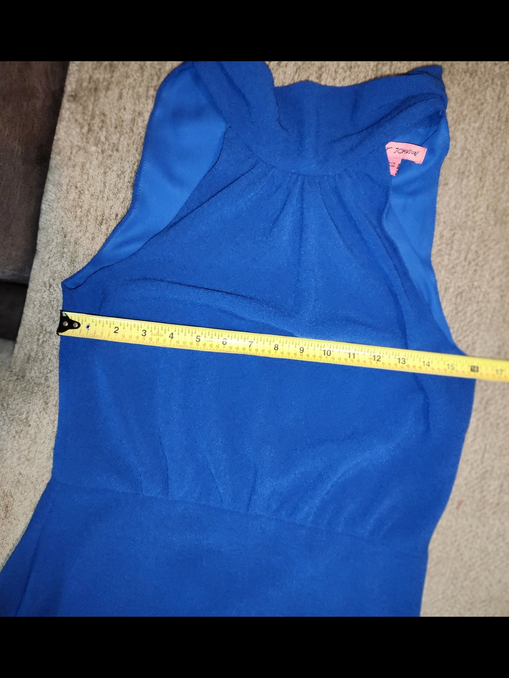 Betsey Johnson Royal Blue Halter Tiered Ruffle Midi Dress Size 12 - Picture 5 of 7
